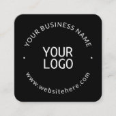 Coole minimalistische Vorlage | schwarz Quadratische Visitenkarte (Vorderseite)