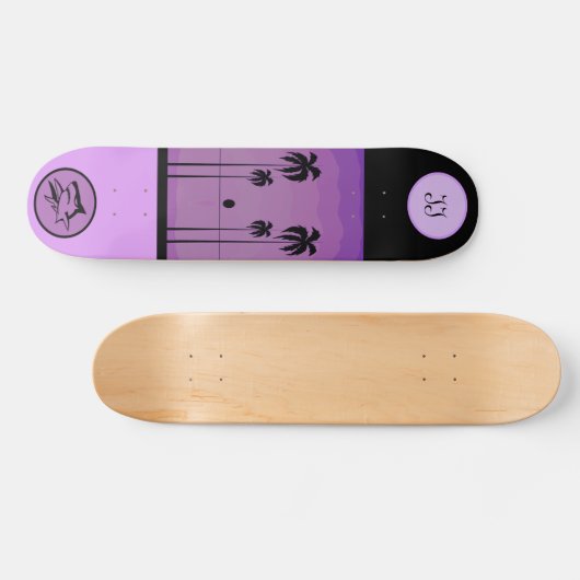 Coole Mit Monogramm Lila Skateboard (Horizontal)