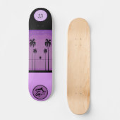 Coole Mit Monogramm Lila Skateboard (Vorderseite)