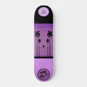 Coole Mit Monogramm Lila Skateboard (Vorne)