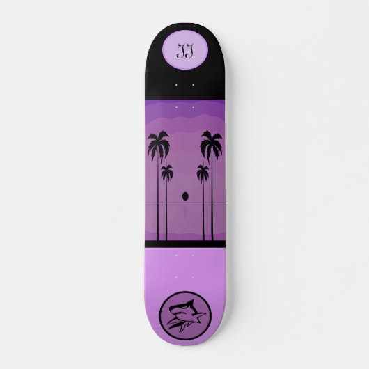 Coole Mit Monogramm Lila Skateboard (Vorne)