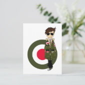 Coole Mod in Parka und Sonnenbrille Postkarte (Stehend Vorderseite)