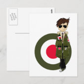 Coole Mod in Parka und Sonnenbrille Postkarte (Vorne/Hinten)