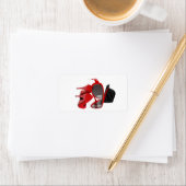 Coole Mode Damenschuhe aus rotem Hut Adressaufkleber (Insitu)