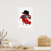 Coole Mode Damenschuhe aus rotem Hut Poster (Küche)