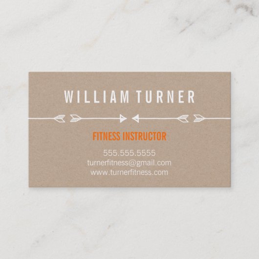 COOLE MODERN ARROW-Öko kraft Visitenkarte (Vorderseite)