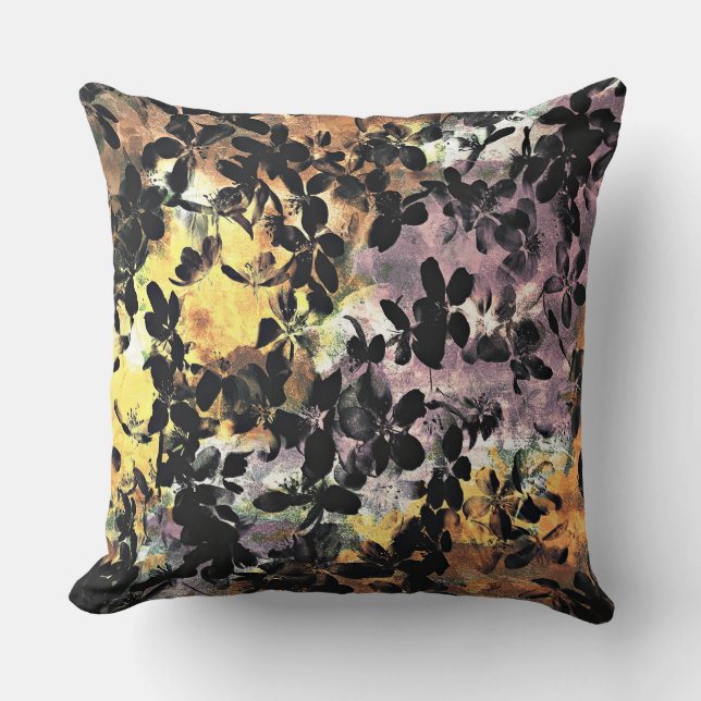 Coole moderne Abstrakte Blume Musterkunst Kissen (Vorderseite)
