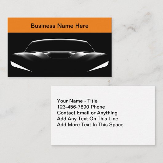 Coole moderne Automotive Business Cards Auto Visitenkarte (Vorne/Hinten)