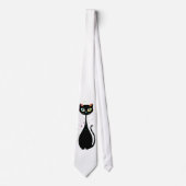 Coole, moderne Black Cat Neck Tie Krawatte (Vorderseite)