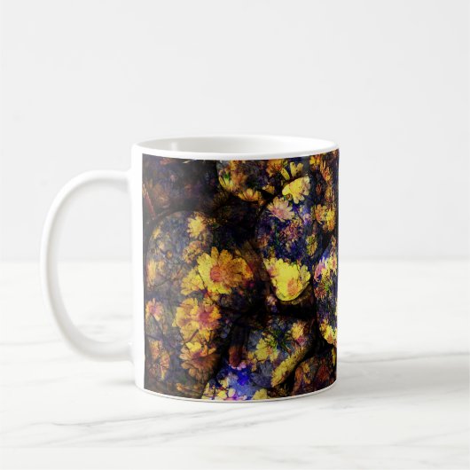 Coole moderne Blumendesign-Kunst Kaffeetasse (Links)