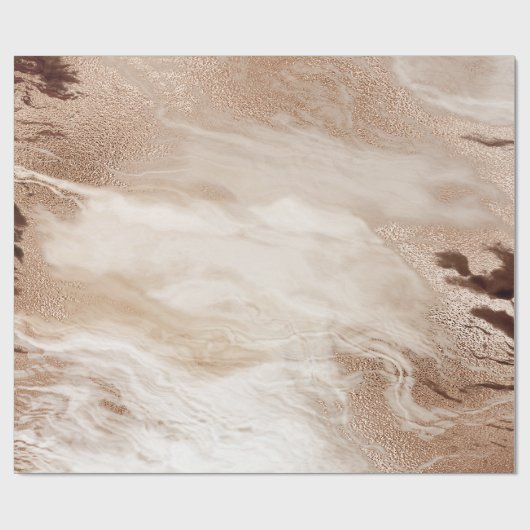 Coole, moderne Braungoldbraune Marmorsteintextur Geschenkpapier (Flach)