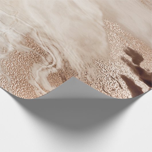 Coole, moderne Braungoldbraune Marmorsteintextur Geschenkpapier (Ecke)