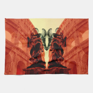 Coole moderne Collage des historischen Rom in Rot Geschirrtuch