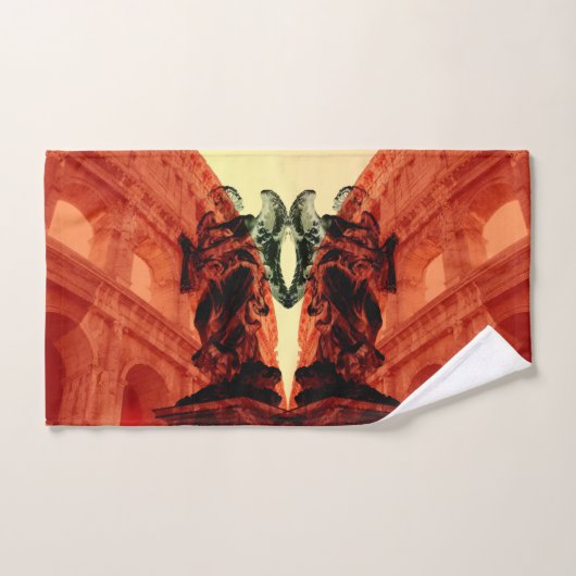 Coole moderne Collage des historischen Rom in Rot Handtuch (Handtuch)