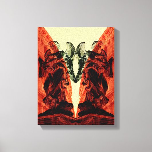 Coole moderne Collage des historischen Rom in Rot Leinwanddruck (Vorderseite)