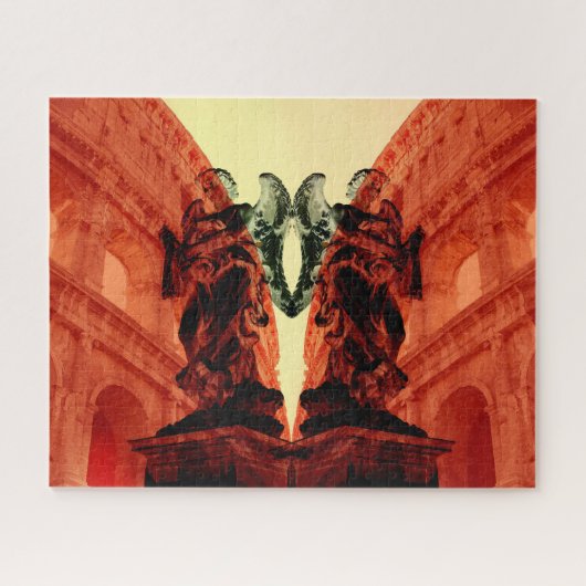 Coole moderne Collage des historischen Rom in Rot Puzzle (Horizontal)