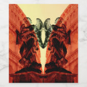 Coole moderne Collage des historischen Rom in Rot Weinetikett (Einzelnes Label)