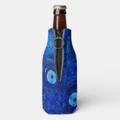 Coole, moderne digitale Kunst des blauen bösen Aug Flaschenkühler (Flasche Rückseite)