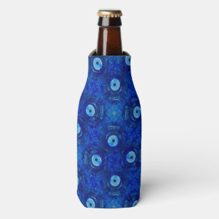 Coole, moderne digitale Kunst des blauen bösen Aug Flaschenkühler