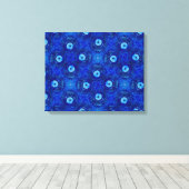 Coole, moderne digitale Kunst des blauen bösen Aug Leinwanddruck (Insitu (Holzboden))