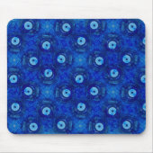 Coole, moderne digitale Kunst des blauen bösen Aug Mousepad (Vorne)