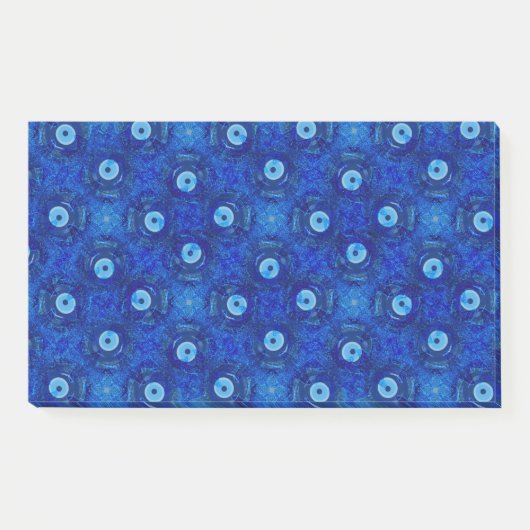 Coole, moderne digitale Kunst des blauen bösen Aug Post-it Klebezettel (Vorderseite)