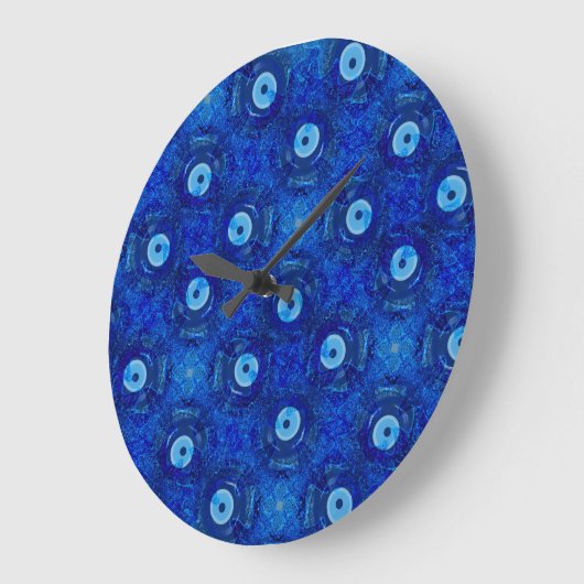 Coole, moderne digitale Kunst des blauen Große Wanduhr (Winkel)