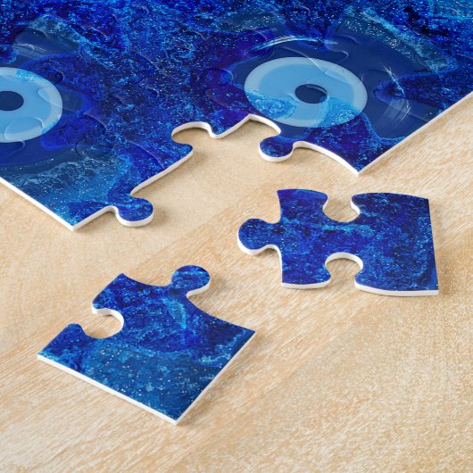 Coole, moderne digitale Kunst des blauen Puzzle (Seite)