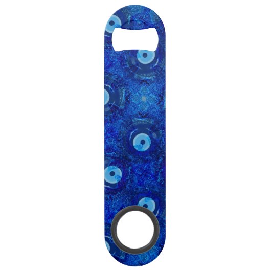 Coole, moderne digitale Kunst des blauen Speed Flaschenöffner (Vorderseite)