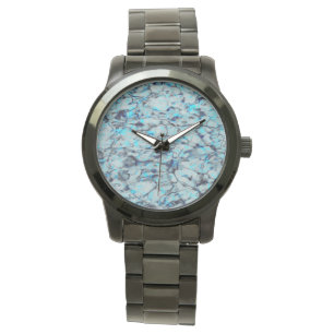 Coole, moderne Digitalkunst des blauen Wassers Armbanduhr