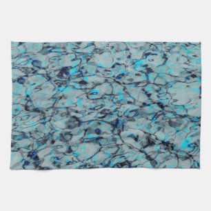 Coole, moderne Digitalkunst des blauen Wassers Geschirrtuch