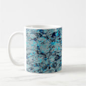 Coole, moderne Digitalkunst des blauen Wassers Kaffeetasse (Links)
