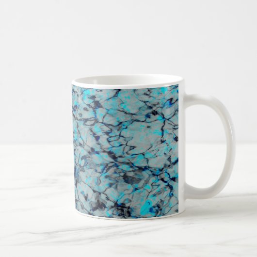 Coole, moderne Digitalkunst des blauen Wassers Kaffeetasse (Rechts)