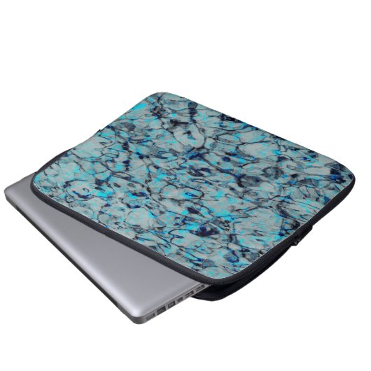 Coole, moderne Digitalkunst des blauen Wassers Laptopschutzhülle (Vorne Knopf)