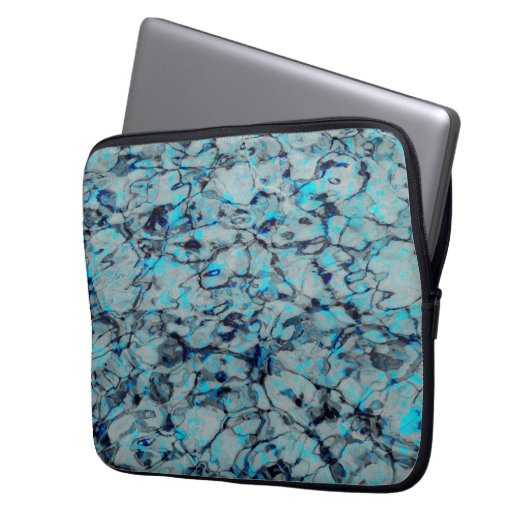 Coole, moderne Digitalkunst des blauen Wassers Laptopschutzhülle (Vorderseite Links)