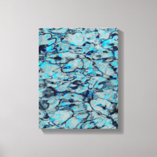 Coole, moderne Digitalkunst des blauen Wassers Leinwanddruck