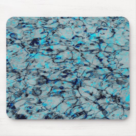 Coole, moderne Digitalkunst des blauen Wassers Mousepad (Vorne)