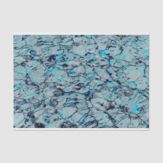 Coole, moderne Digitalkunst des blauen Wassers Seidenpapier (Vorderseite)