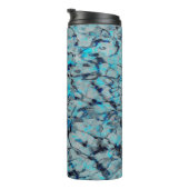 Coole, moderne Digitalkunst des blauen Wassers Thermosbecher (Nach rechts gedreht)