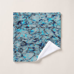 Coole, moderne Digitalkunst des blauen Wassers Waschlappen