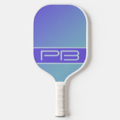 Coole, moderne Doppelinitialen geben Lila Blau Pickleball Schläger (Vorderseite)
