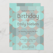 Coole, moderne Einladung zum Geburtstag (Vorne/Hinten)