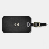 Coole moderne, elegante Black Monogram-Adresse Gepäckanhänger (Vorderseite horizontal)