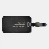 Coole moderne, elegante Black Monogram-Adresse Gepäckanhänger (Rückseite horizontal)