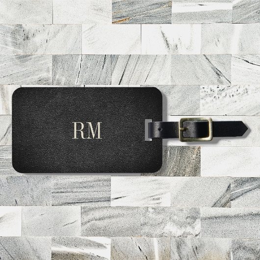 Coole moderne, elegante Black Monogram-Adresse Gepäckanhänger