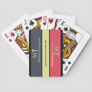 coole moderne, elegante Streifenkarten mit Namen Spielkarten