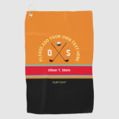 coole, moderne Farben Golf Handtuch mit Golfername (Vorderseite)