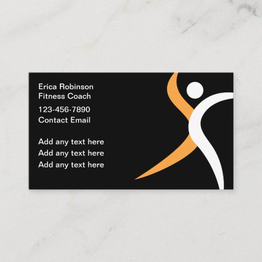 Coole, moderne Fitness Coach Business Cards Visitenkarte (Vorderseite)