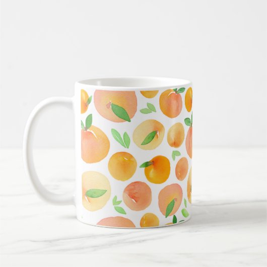 Coole moderne Fruchtpfirsichorange Tasse (Links)