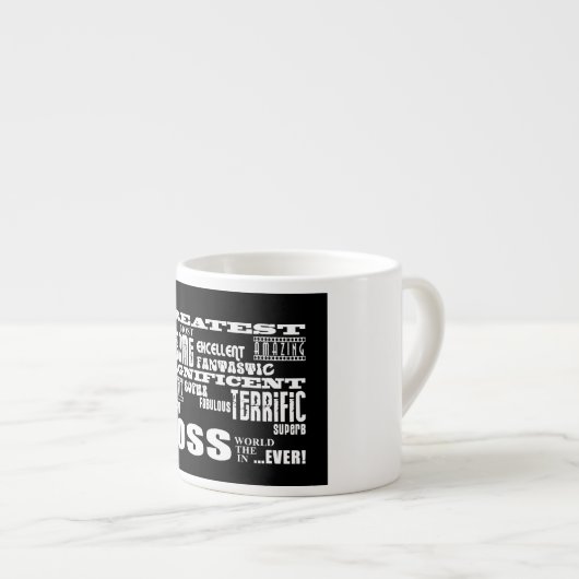 Coole moderne Fun Boss: Bester Boss Espressotasse (Vorderseite Rechts)